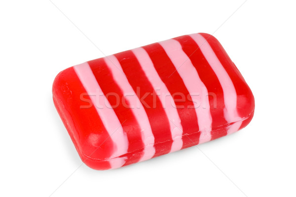 Stock photo: Piece of striped purple-pink toilet soap