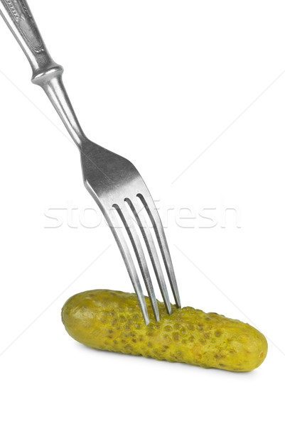 Marinado pepino tenedor aislado blanco verde Foto stock © digitalr