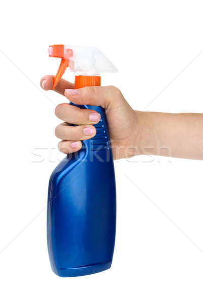 Hand holding blue sprayer bottle Stock photo © digitalr