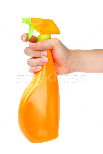 Stock fotó: Kéz · tart · üveg · narancs · izolált · fehér