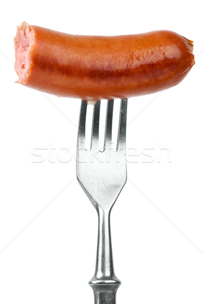 Half eaten sausage on fork Stock photo © digitalr