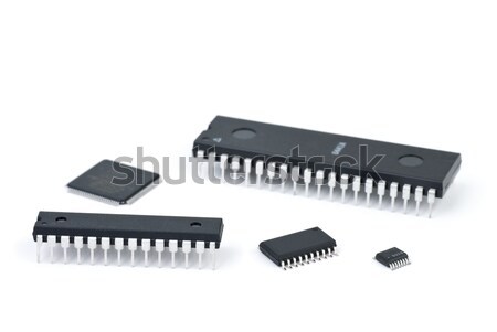Poco aislado blanco negro circuito chip Foto stock © digitalr