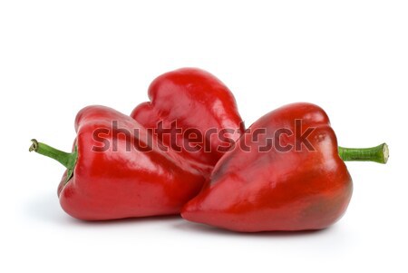 Tres rojo dulce pimientos aislado blanco Foto stock © digitalr