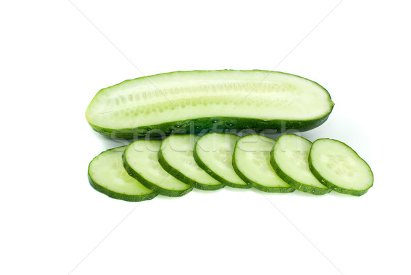 Half of cucumber and few slices Stock photo © digitalr