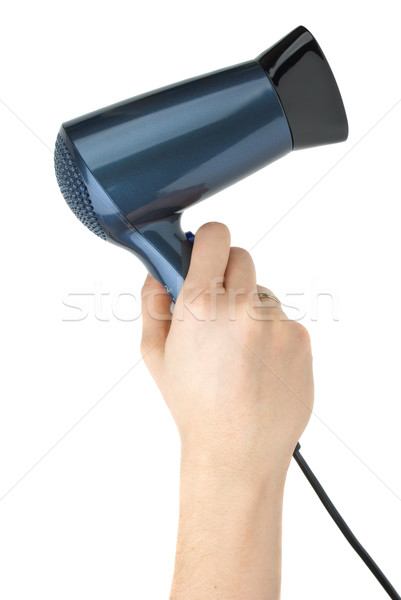 Compact blue hairdryer in hand Stock photo © digitalr