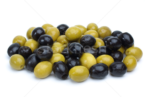 Some green with pit and black pitted olives Stock photo © digitalr
