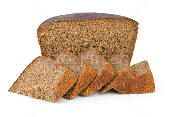 Half of rye bread loaf and few slices Stock photo © digitalr