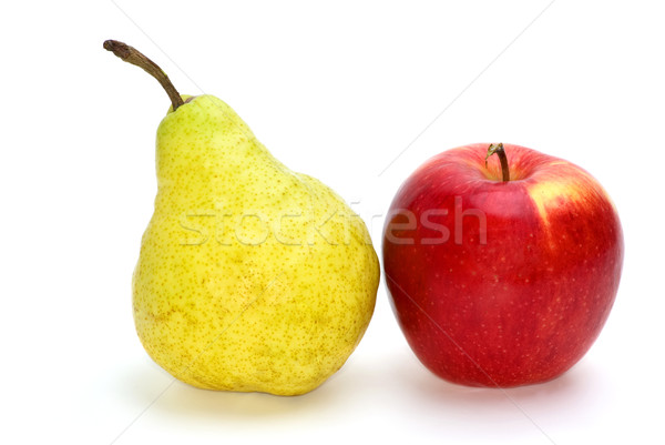 紅蘋果 梨 孤立 白 蘋果 水果 商業照片 © digitalr