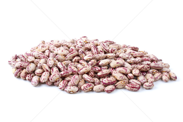 Stock photo: Pile of white-red spotty haricot beans