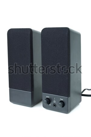 Ucuz siyah bilgisayar stereo ses yalıtılmış Stok fotoğraf © digitalr