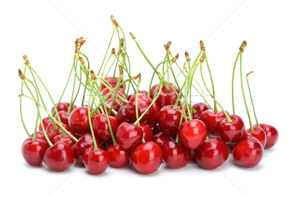 Small pile of red cherries with stalks Stock photo © digitalr