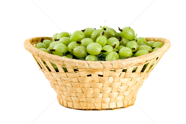 Wiklina koszyka zielone odizolowany biały Zdjęcia stock © digitalr