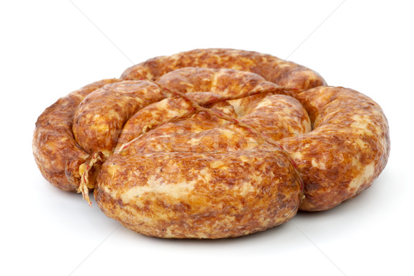 Grilled home-maded sausage isolated on the white background Stock photo © digitalr