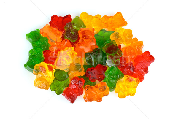 Some bear-shaped different colored fruit jellies Stock photo © digitalr