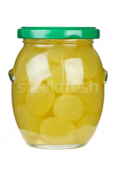 Raisins mariné verre jar isolé blanche Photo stock © digitalr