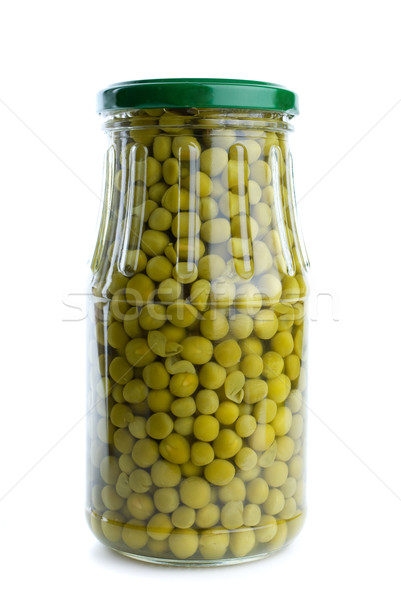 Glass jar with conserved green peas Stock photo © digitalr