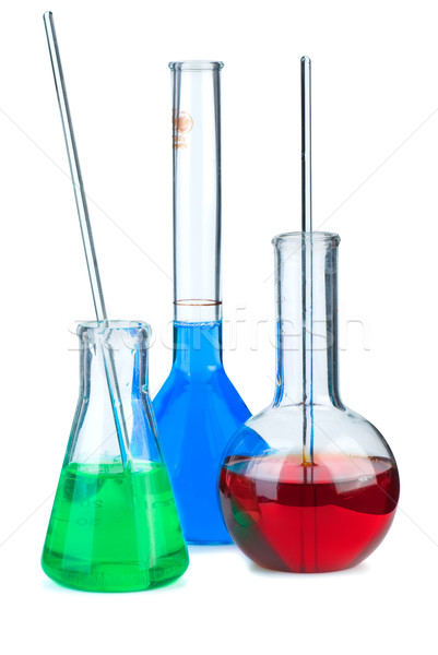 Three flasks with different chemical agents Stock photo © digitalr