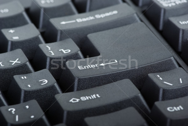 Schwarz Computer-Tastatur Fragment konzentriert Eintrag Stock foto © digitalr