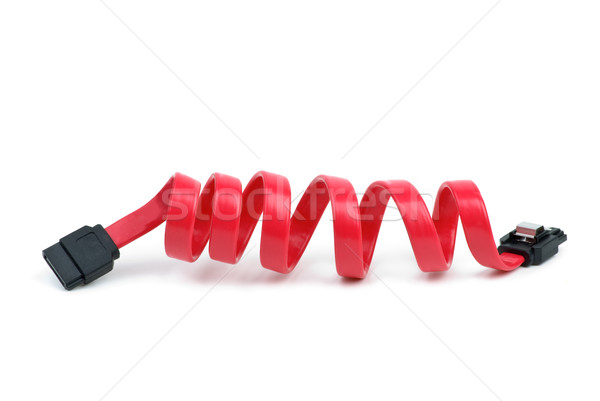 Coiled red SATA cable Stock photo © digitalr