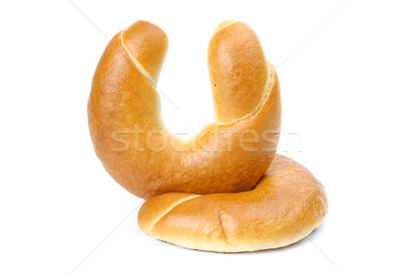 Paar Croissant isoliert weiß Fett ungesund Stock foto © digitalr
