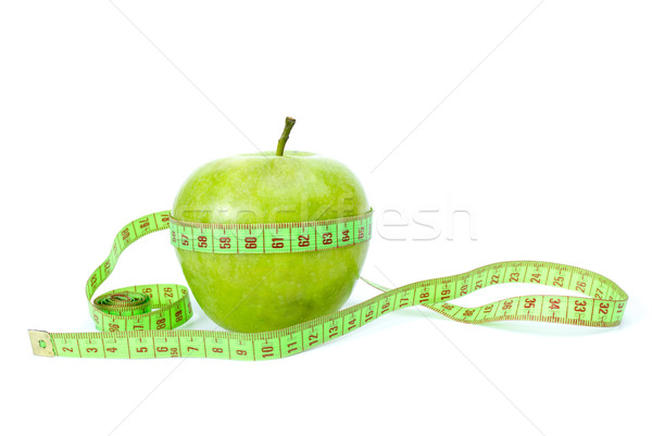 Сток-фото: зеленый · яблоко · измерение · лента · диета