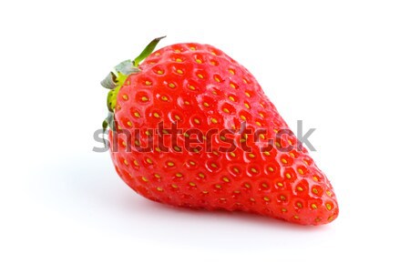 成熟 紅色 草莓 孤立 白 葉 商業照片 © digitalr