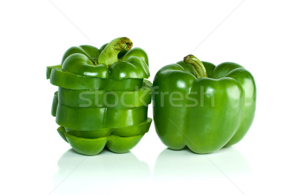 Todo verde dulce pimienta poco rebanadas Foto stock © digitalr