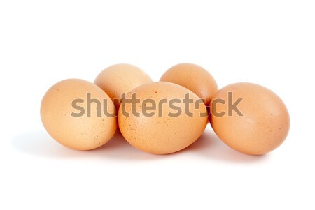 Poco huevos aislado blanco pollo frescos Foto stock © digitalr