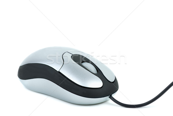Küçük gümüş bilgisayar fare yalıtılmış beyaz fare Stok fotoğraf © digitalr