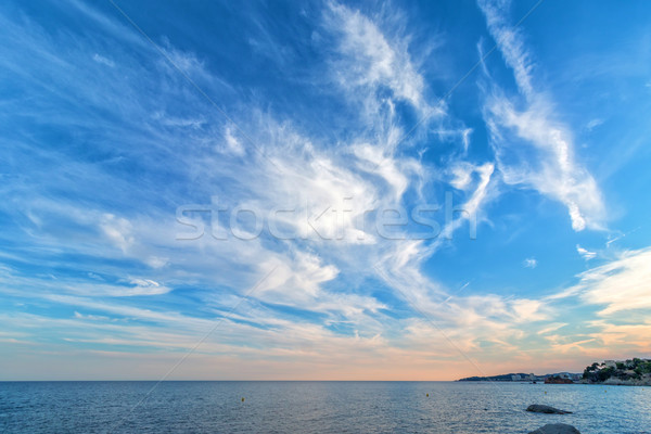 White cumulus clouds Stock photo © digoarpi