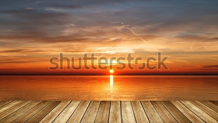 Amanecer hermosa puesta de sol luz otono lago Foto stock © digoarpi