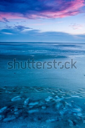 Azul inverno paisagem lago Balaton Hungria Foto stock © digoarpi