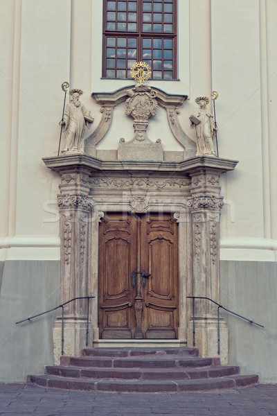 Vew of entrance of Tihany Abbey at Lake Balaton in Hungary Stock photo © digoarpi