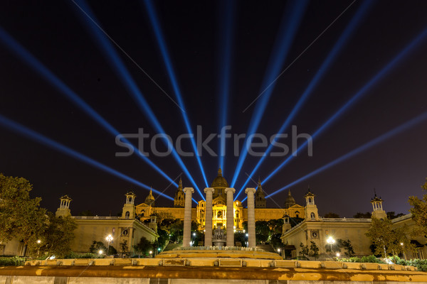 Night scene from National Museum of Art the Catalonia Stock photo © digoarpi