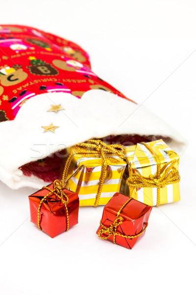 Isolé belle Noël ornements boîte rouge [[stock_photo]] © digoarpi