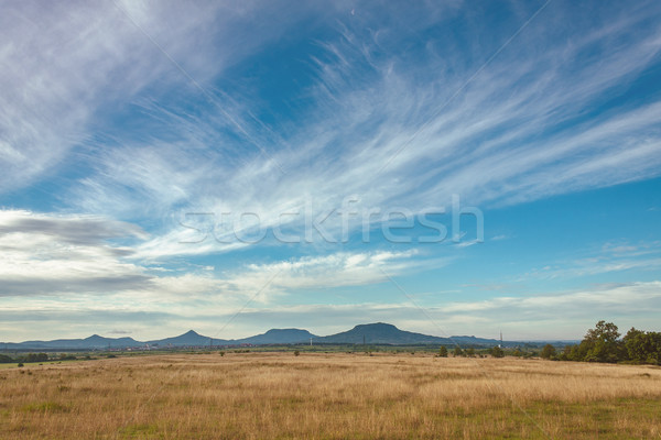 Landscape from a autumn meadow and volcanoes in Hungary Stock photo © digoarpi