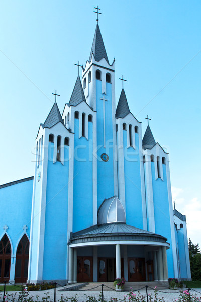 Foto stock: Igreja · interessante · moderno · céu · edifício · azul