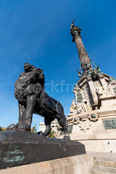 Barcellona colonna Spagna costruzione viaggio pietra Foto d'archivio © digoarpi