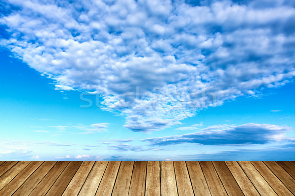 Beyaz bulutlar göl doğa deniz arka plan Stok fotoğraf © digoarpi