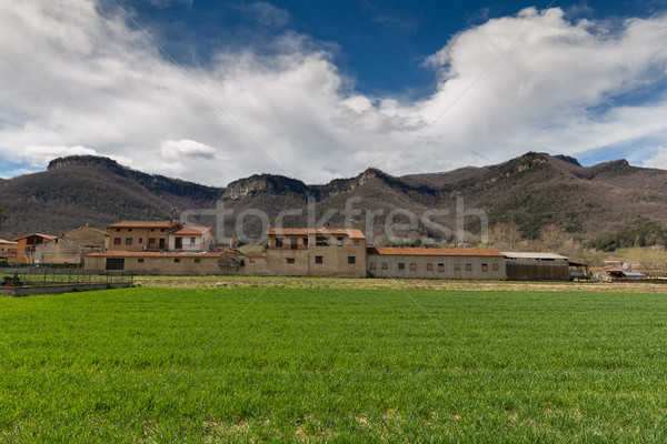 Beautiful Spanish landscape near the ancient village Hostales den Bas in Catalonia of Spain Stock photo © digoarpi
