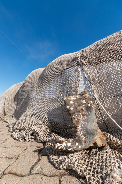 Fishing nets drying after the fishing Stock photo © digoarpi
