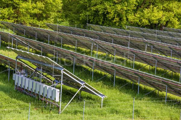 Many solar panels from behind Stock photo © digoarpi