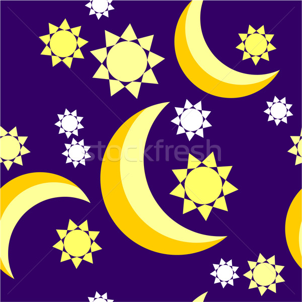 Foto stock: Sin · costura · ornamento · color · vector · luna · textura