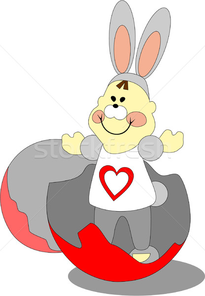 Holiday hare gift egg in color 05 Stock photo © Dimanchik