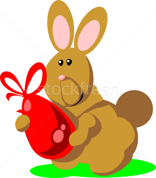 Stock photo: Holiday hare gift egg in color 02