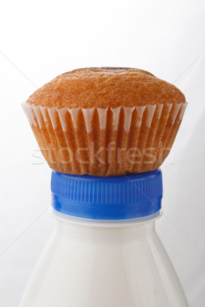 Mini muffin kicsi felső tej üveg Stock fotó © DimaP