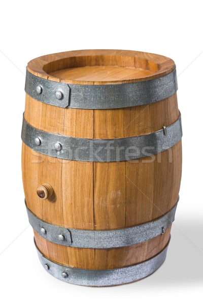 Wein Barrel wenig Holz isoliert weiß Stock foto © DimaP