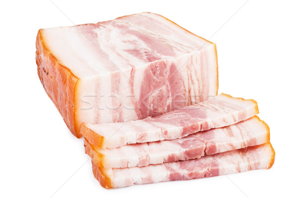 Bacon cortar isolado branco comida grupo Foto stock © DimaP