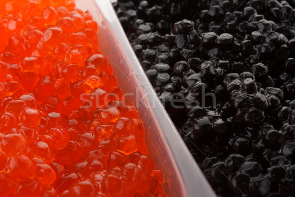 Rot schwarz Kaviar Essen Stock foto © DimaP