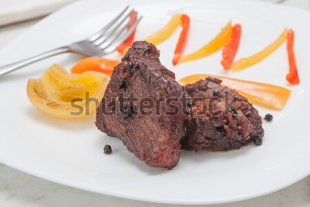 Carne de vită servit verde cină Imagine de stoc © DimaP